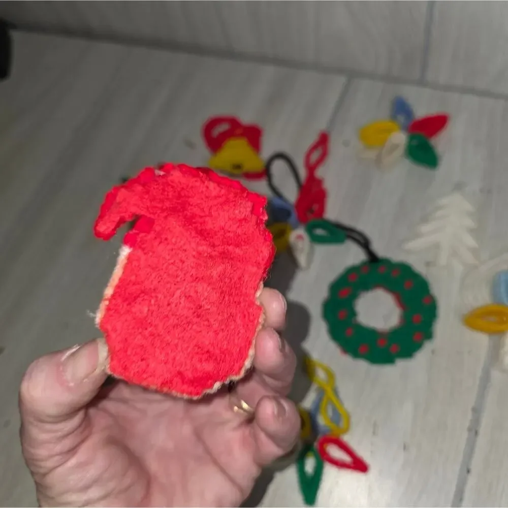 Vtg Handmade Mini Christmas Ornaments Holiday Decorations Country Retro Woven